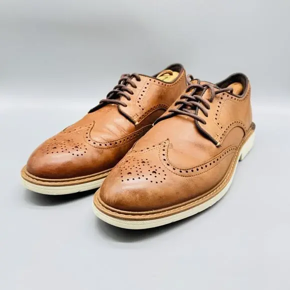 Cole Haan Shoes Mens 11 Brown Leather OriginalGrand Wingtip Oxford Brogue Dress